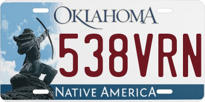 OK license plate 538VRN