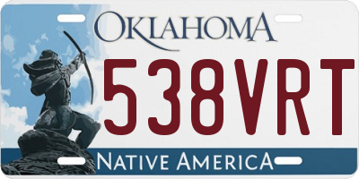 OK license plate 538VRT