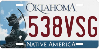 OK license plate 538VSG