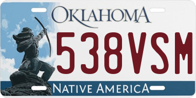 OK license plate 538VSM