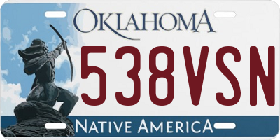 OK license plate 538VSN