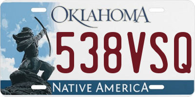OK license plate 538VSQ