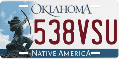 OK license plate 538VSU