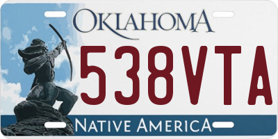 OK license plate 538VTA
