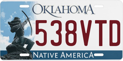 OK license plate 538VTD