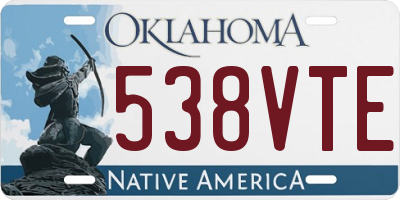 OK license plate 538VTE