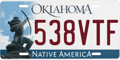 OK license plate 538VTF