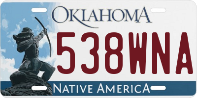 OK license plate 538WNA