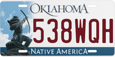 OK license plate 538WQH