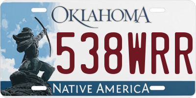 OK license plate 538WRR