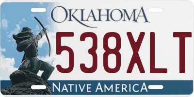 OK license plate 538XLT