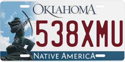 OK license plate 538XMU