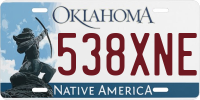 OK license plate 538XNE