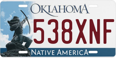 OK license plate 538XNF
