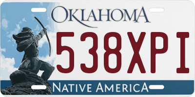 OK license plate 538XPI