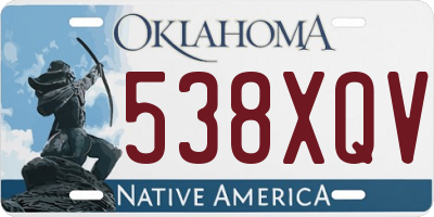 OK license plate 538XQV