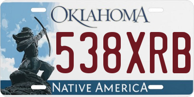 OK license plate 538XRB