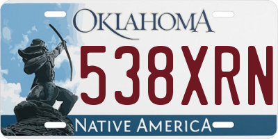 OK license plate 538XRN