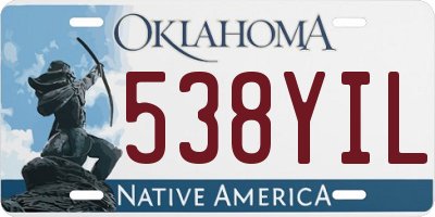 OK license plate 538YIL