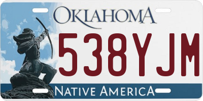 OK license plate 538YJM