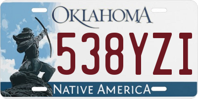 OK license plate 538YZI