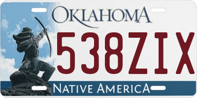 OK license plate 538ZIX