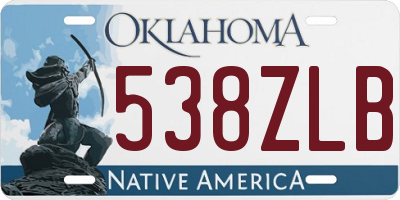 OK license plate 538ZLB