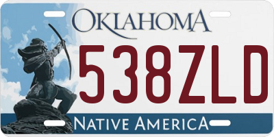 OK license plate 538ZLD