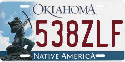 OK license plate 538ZLF