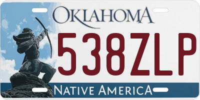 OK license plate 538ZLP