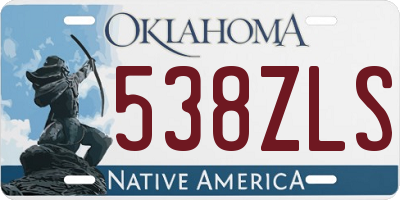 OK license plate 538ZLS