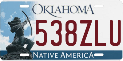OK license plate 538ZLU