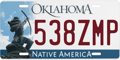 OK license plate 538ZMP