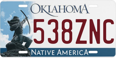 OK license plate 538ZNC
