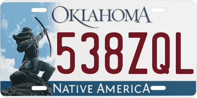 OK license plate 538ZQL