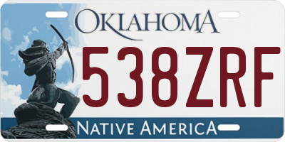 OK license plate 538ZRF