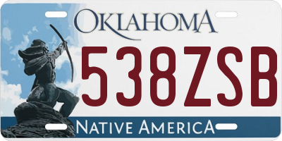 OK license plate 538ZSB