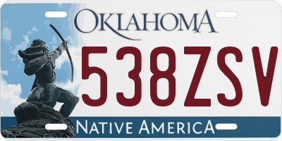 OK license plate 538ZSV