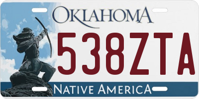 OK license plate 538ZTA