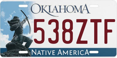 OK license plate 538ZTF