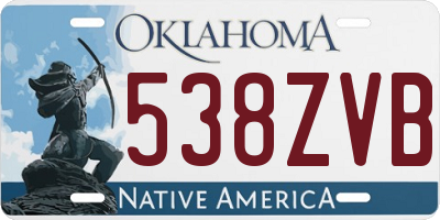 OK license plate 538ZVB