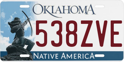 OK license plate 538ZVE