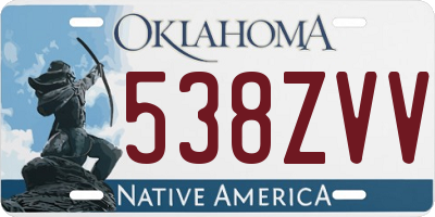 OK license plate 538ZVV