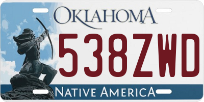 OK license plate 538ZWD