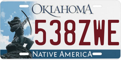 OK license plate 538ZWE