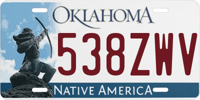 OK license plate 538ZWV