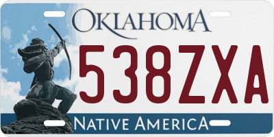 OK license plate 538ZXA