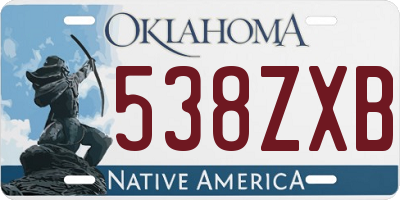 OK license plate 538ZXB