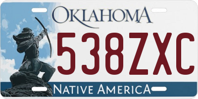 OK license plate 538ZXC