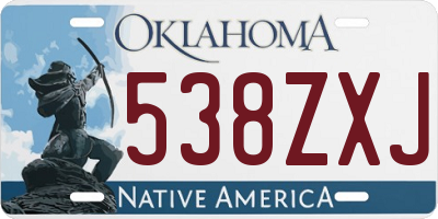 OK license plate 538ZXJ